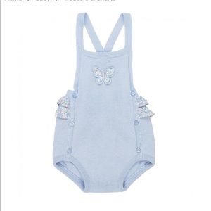 DR. KID
BLUE KNITTED DUNGAREE SHORTS 6 months